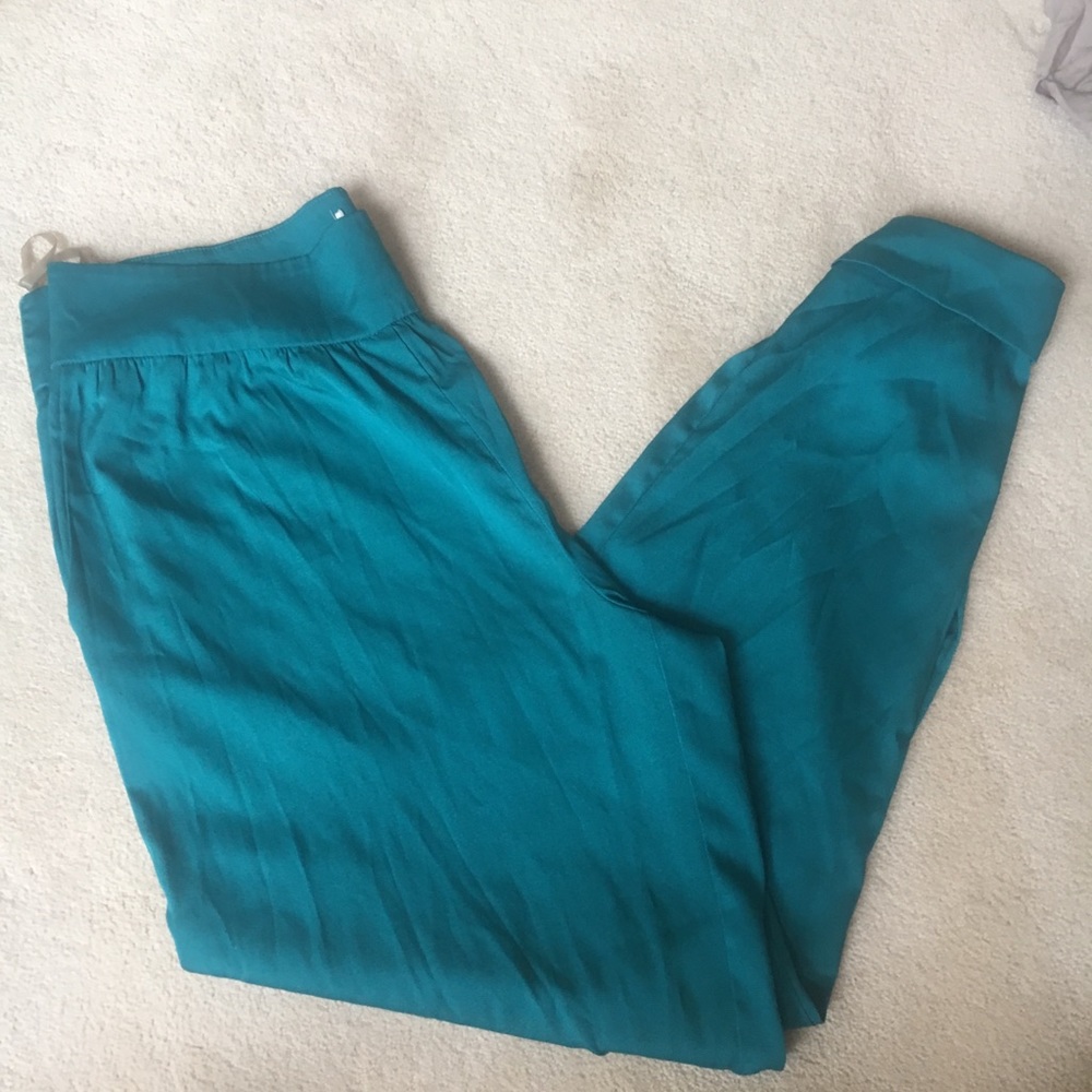 Team satin jogger fit pants.